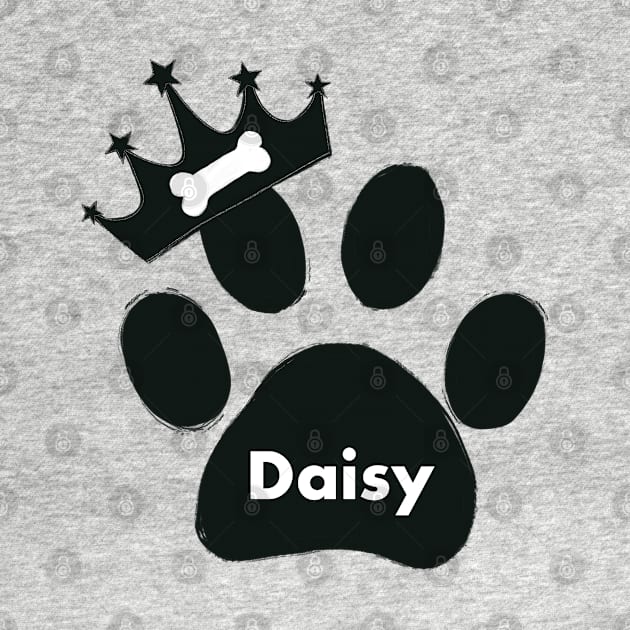 Daisy name made of hand drawn paw prints by GULSENGUNEL